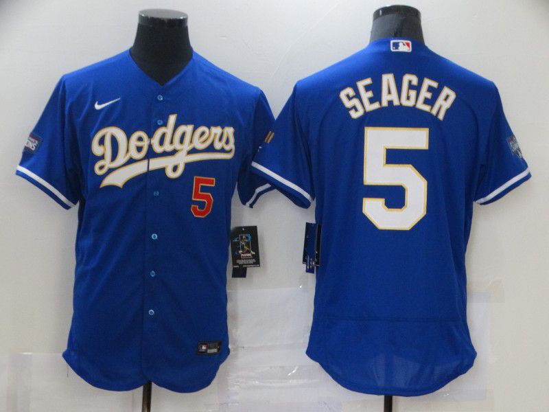 Men Los Angeles Dodgers #5 Seager Blue Elite 2021 Nike MLB Jersey->los angeles dodgers->MLB Jersey